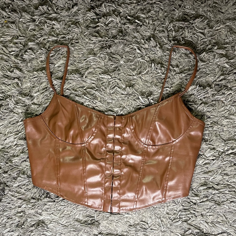 Chocolate brown cropped corset